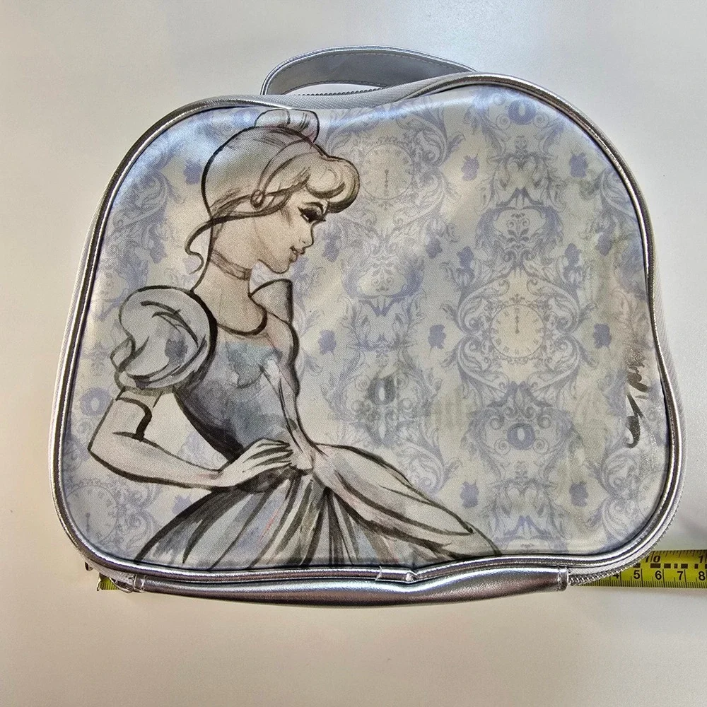 Disney Cinderella Makeup Bag London Soho New York Silver Blue Cosmetic Case
